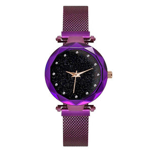 2018 Luxury Rose Gold Women Watches Starry Sky Magnetic Female Wristwatch Waterproof Rhinestone Clock Ladies Watch DropShipping