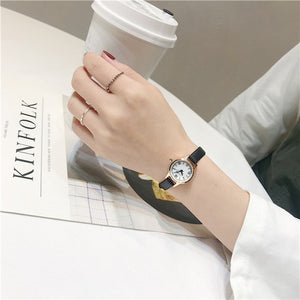 Luxury women's fashion exquisite roma retro watches elegant ladies design small wristwatches vintage leather female dress watch