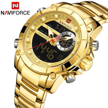 Load image into Gallery viewer, NAVIFORCE Sport Men Watches Fashion Nice Digital Quartz Wrist Watch Steel Waterproof Dual Display Date Clock Relogio Masculino