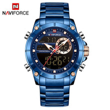 Load image into Gallery viewer, NAVIFORCE Sport Men Watches Fashion Nice Digital Quartz Wrist Watch Steel Waterproof Dual Display Date Clock Relogio Masculino