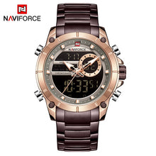 Load image into Gallery viewer, NAVIFORCE Sport Men Watches Fashion Nice Digital Quartz Wrist Watch Steel Waterproof Dual Display Date Clock Relogio Masculino