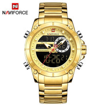 Load image into Gallery viewer, NAVIFORCE Sport Men Watches Fashion Nice Digital Quartz Wrist Watch Steel Waterproof Dual Display Date Clock Relogio Masculino