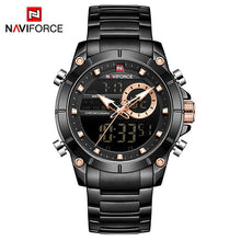 Load image into Gallery viewer, NAVIFORCE Sport Men Watches Fashion Nice Digital Quartz Wrist Watch Steel Waterproof Dual Display Date Clock Relogio Masculino