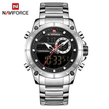 Load image into Gallery viewer, NAVIFORCE Sport Men Watches Fashion Nice Digital Quartz Wrist Watch Steel Waterproof Dual Display Date Clock Relogio Masculino