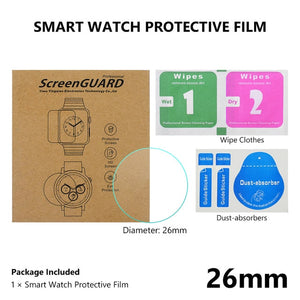 Full Size Round Watches Tempered Glass Screen Protector Film Diameter 23 24 25 26 27 28 29 30 31 32 33 34 35 mm For Smart Watch