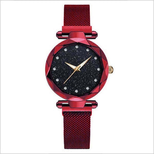 Top Brand Star Watch For Women Rose Gold Mesh Magnet Starry Sky Quartz Wristwatch Gradient Ladies Wrist Watches relogio feminino