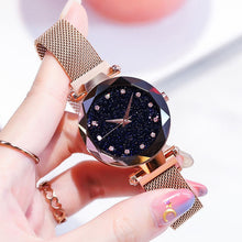 Load image into Gallery viewer, Top Brand Star Watch For Women Rose Gold Mesh Magnet Starry Sky Quartz Wristwatch Gradient Ladies Wrist Watches relogio feminino