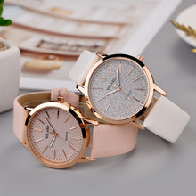 Load image into Gallery viewer, relogio feminino Womens Ladies Simple Watches Geneva Faux Leather Analog Quartz Wrist clock saat часы женские zegarek damski
