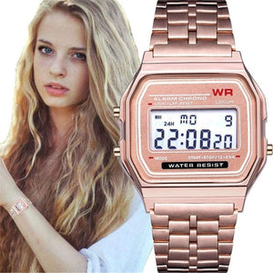 Fashion Women Female Men Quartz Watch Waterproof LED Digital Business Watches Gold Sport Wristwatch Thanksgiving Christmas Gift