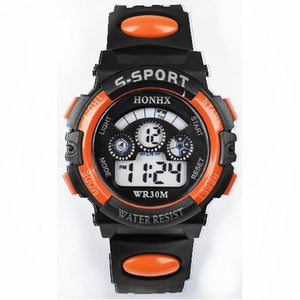 2019 Waterproof Children Boy Multifunction Boy Digital LED Sports Waterproof Wrist Watch Kids Alarm Date Electronic Watch Gift Q