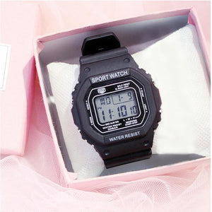 2019 New Multifunction Electronic Sport Woman Watch Waterproof Silicone Student Wristwatches Big Dial Clock relogios femininos