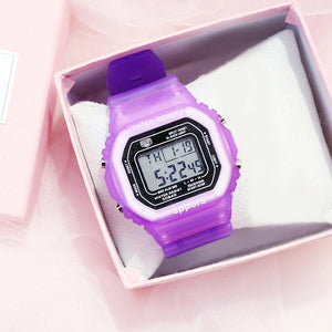 2019 New Multifunction Electronic Sport Woman Watch Waterproof Silicone Student Wristwatches Big Dial Clock relogios femininos