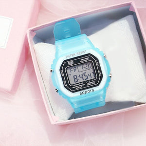 2019 New Multifunction Electronic Sport Woman Watch Waterproof Silicone Student Wristwatches Big Dial Clock relogios femininos