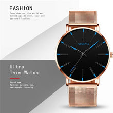 Load image into Gallery viewer, 2020 Ultra Thin Watch Men Business Blue Dial Watch Quartz Stainless Steel Strap Band Simple WristWatch Male Clock Free Shipping