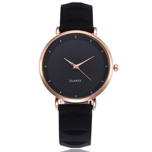 Women Quartz Watch Soft Silicone Strap Simple Round Dial Watch Birthday Gifts hh88