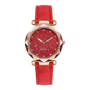 Ladies Fashion Korean Rhinestone Rose Gold Quartz Watch Female Belt Watch Women's Watches Fashion Leather Watch Women Watches