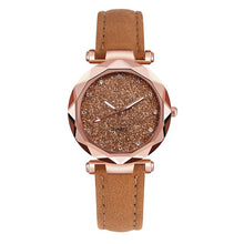 Load image into Gallery viewer, Ladies Fashion Korean Rhinestone Rose Gold Quartz Watch Female Belt Watch Women&#39;s Watches Fashion Leather Watch Women Watches