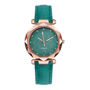 Ladies Fashion Korean Rhinestone Rose Gold Quartz Watch Female Belt Watch Women's Watches Fashion Clock Gift for Girlfriend #N