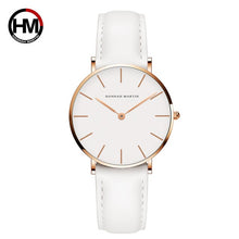 Load image into Gallery viewer, Dropshipping Japan Quartz Simple Women Fashion Watch White Leather Strap Ladies Wrist Watches Brand Waterproof Wristwatch 36mm