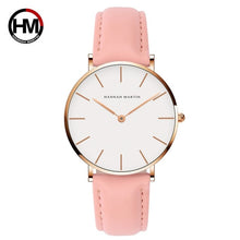 Load image into Gallery viewer, Dropshipping Japan Quartz Simple Women Fashion Watch White Leather Strap Ladies Wrist Watches Brand Waterproof Wristwatch 36mm