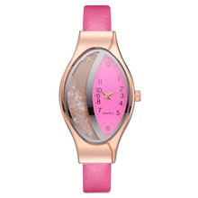 Load image into Gallery viewer, Women Fashion Luxury Watch Leather Strap Women Bracelet Clock Ellipse Rhinestone PU Sport Quartz Watch Wrist Watches For Women