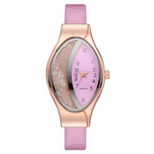 Load image into Gallery viewer, Women Fashion Luxury Watch Leather Strap Women Bracelet Clock Ellipse Rhinestone PU Sport Quartz Watch Wrist Watches For Women