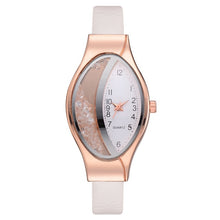 Load image into Gallery viewer, Women Fashion Luxury Watch Leather Strap Women Bracelet Clock Ellipse Rhinestone PU Sport Quartz Watch Wrist Watches For Women