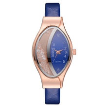 Load image into Gallery viewer, Women Fashion Luxury Watch Leather Strap Women Bracelet Clock Ellipse Rhinestone PU Sport Quartz Watch Wrist Watches For Women