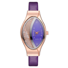 Load image into Gallery viewer, Women Fashion Luxury Watch Leather Strap Women Bracelet Clock Ellipse Rhinestone PU Sport Quartz Watch Wrist Watches For Women