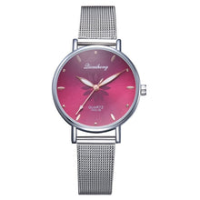 Load image into Gallery viewer, Watches For Women Luxury Silver Popular Pink Dial Flowers Metal Ladies Bracelet Quartz Clock Ladies Wrist Watch New Clock