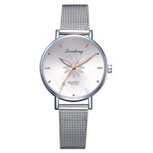 Load image into Gallery viewer, Watches For Women Luxury Silver Popular Pink Dial Flowers Metal Ladies Bracelet Quartz Clock Ladies Wrist Watch New Clock