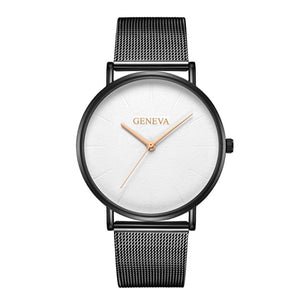 GENEVA Simple Women Watches Top Brand Luxury Stainless Steel Mesh Quartz Wristwatches Fashion Clock ladies Watch Montre Femme