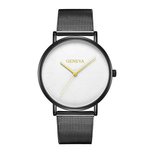 GENEVA Simple Women Watches Top Brand Luxury Stainless Steel Mesh Quartz Wristwatches Fashion Clock ladies Watch Montre Femme