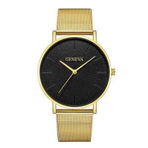 GENEVA Simple Women Watches Top Brand Luxury Stainless Steel Mesh Quartz Wristwatches Fashion Clock ladies Watch Montre Femme