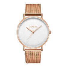 Load image into Gallery viewer, GENEVA Simple Women Watches Top Brand Luxury Stainless Steel Mesh Quartz Wristwatches Fashion Clock ladies Watch Montre Femme