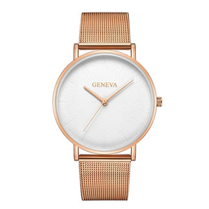 GENEVA Simple Women Watches Top Brand Luxury Stainless Steel Mesh Quartz Wristwatches Fashion Clock ladies Watch Montre Femme