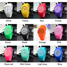 Load image into Gallery viewer, 1 Pcs Women Quartz Watch Candy Color Dial with Silicone Band LXH