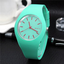 Load image into Gallery viewer, 1 Pcs Women Quartz Watch Candy Color Dial with Silicone Band LXH