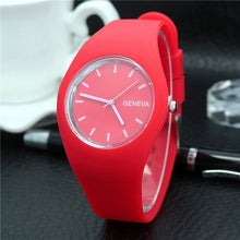 Load image into Gallery viewer, 1 Pcs Women Quartz Watch Candy Color Dial with Silicone Band LXH