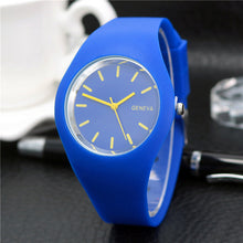 Load image into Gallery viewer, 1 Pcs Women Quartz Watch Candy Color Dial with Silicone Band LXH