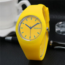 Load image into Gallery viewer, 1 Pcs Women Quartz Watch Candy Color Dial with Silicone Band LXH