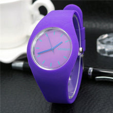 Load image into Gallery viewer, 1 Pcs Women Quartz Watch Candy Color Dial with Silicone Band LXH