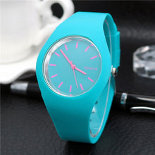 Load image into Gallery viewer, 1 Pcs Women Quartz Watch Candy Color Dial with Silicone Band LXH